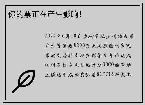 你的票正在产生影响！
